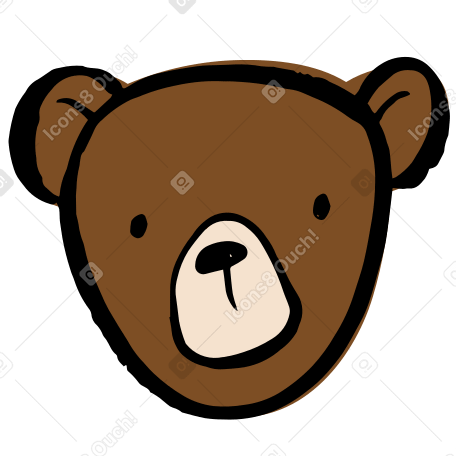 bear's head Illustration in PNG, SVG