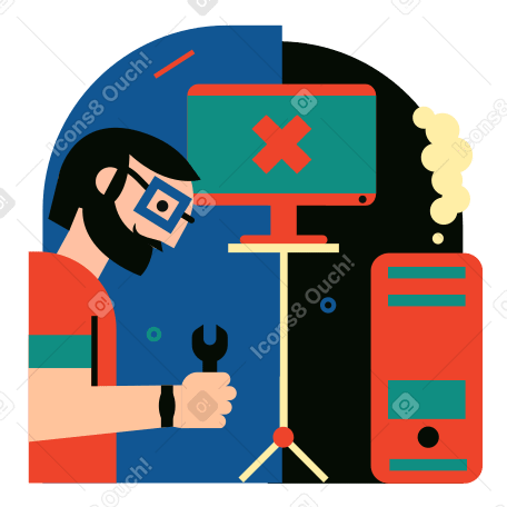 Technical support Illustration in PNG, SVG