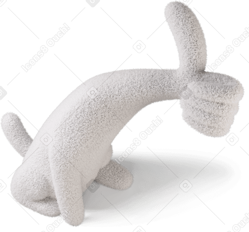 3D Three-quarter view of a body showing thumb up to the right PNG, SVG