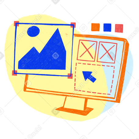 Computer and web design elements Illustration in PNG, SVG