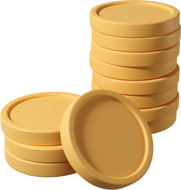 Pile of yellow coins PNG, SVG