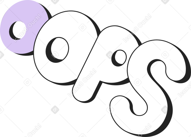 lettering graphitti oops Illustration in PNG, SVG