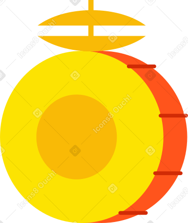 drum with cymbals PNG, SVG