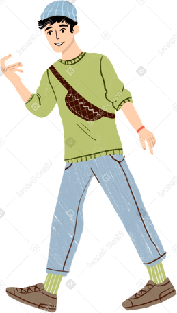 guy walking Illustration in PNG, SVG