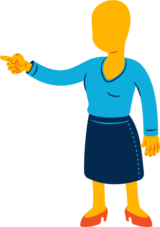 woman pointing Illustration in PNG, SVG