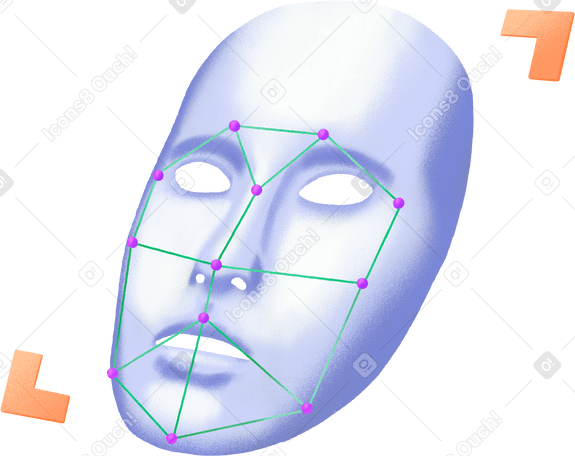 mask with identification points PNG, SVG