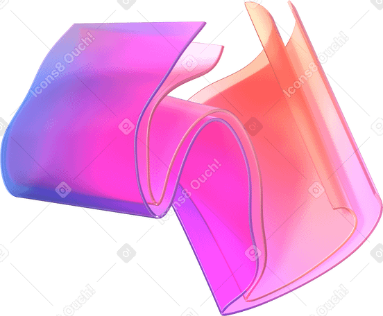 3D long bent gradient rectangles PNG, SVG
