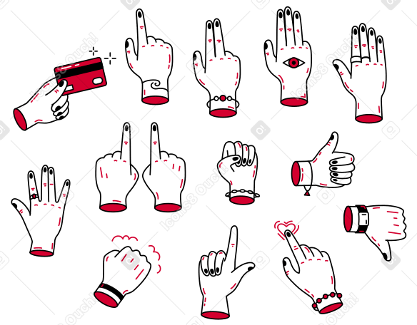 Hands making different gestures  PNG, SVG