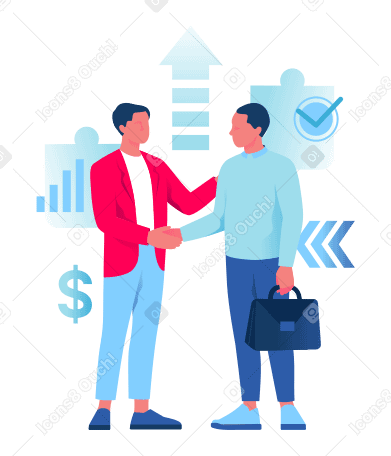 Cooperación rentable de hombres de negocios dándose la mano PNG, SVG