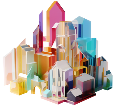 abstract colorful sculpture of a city PNG, SVG