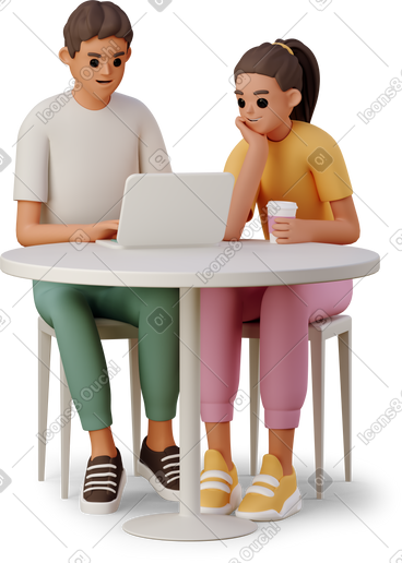 Colleagues working at the desk PNG, SVG