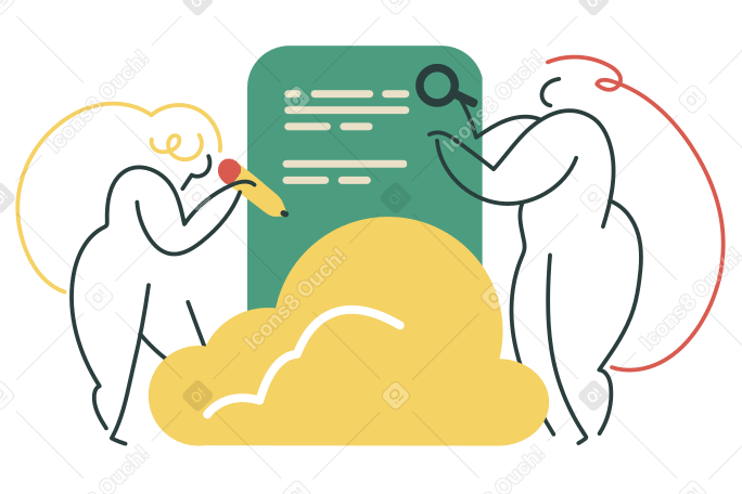 Cloud collaboration Illustration in PNG, SVG