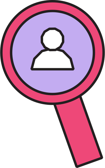 magnifying glass with user icon PNG, SVG