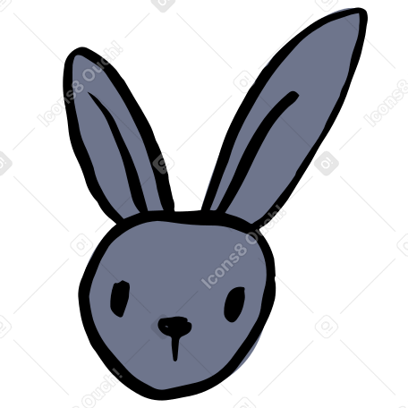 rabbit's head Illustration in PNG, SVG