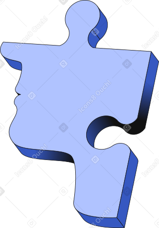 piece of head puzzle Illustration in PNG, SVG