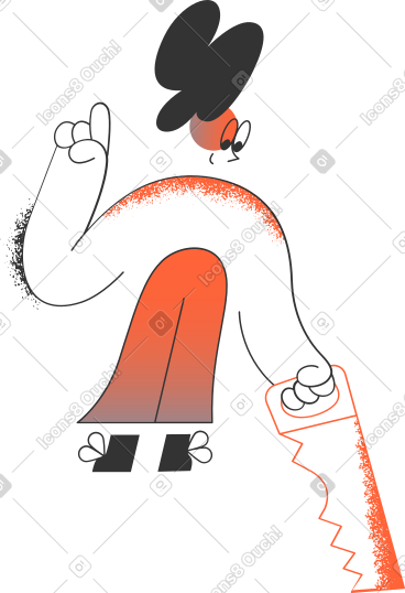 Girl with saw PNG, SVG