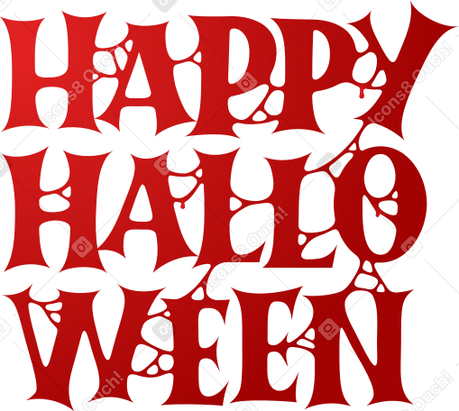 Надпись счастливого хэллоуина кровавый текст в PNG, SVG