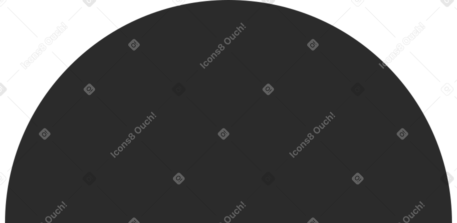 black semicircle Illustration in PNG, SVG