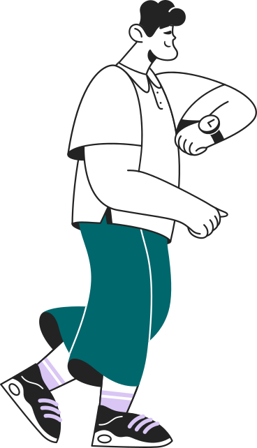 man looking at his watch PNG, SVG