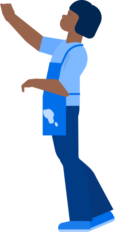 child in an apron with a stain of paint PNG, SVG