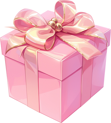 Розовая подарочная коробка в PNG, SVG