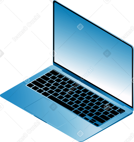 Laptop realista azul PNG, SVG
