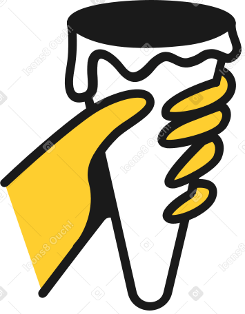 hand with icecream waffle Illustration in PNG, SVG