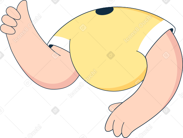 corpo em camiseta amarela PNG, SVG