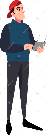 man with remote control Illustration in PNG, SVG