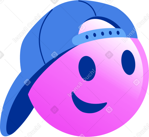 emoji in baseball cap Illustration in PNG, SVG
