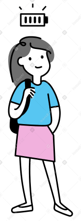 Energetic smiling woman with backpack  PNG, SVG