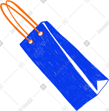 Blue long bag with orange handles PNG, SVG