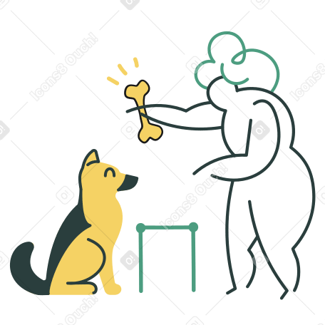 Dog training Illustration in PNG, SVG