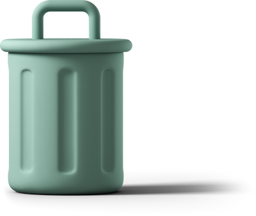closed green garbage bin PNG, SVG