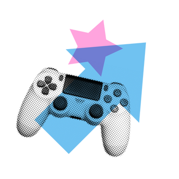 gaming, ps controller and leveling up PNG, SVG