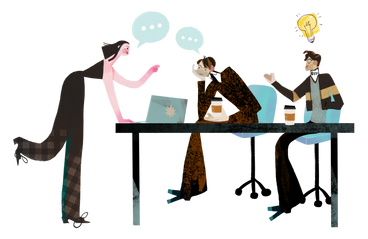 Equipo de empresarios intercambiando ideas en una reunión de negocios PNG, SVG