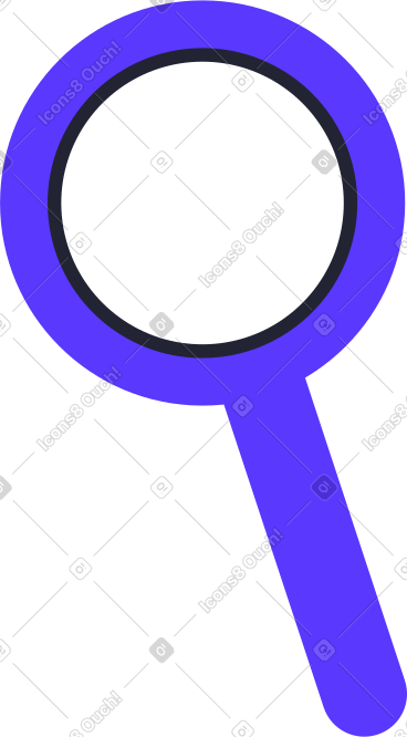 Blue magnifier PNG, SVG