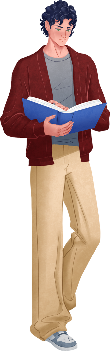 man standing with a book PNG, SVG