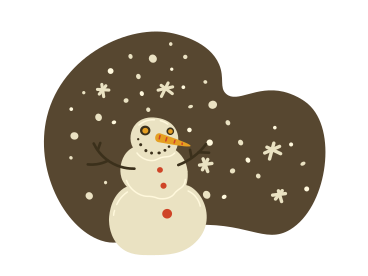 Snowman on the background of snowfall at night PNG, SVG