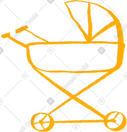 yellow stroller PNG, SVG