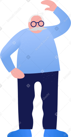 grandpa is exercising Illustration in PNG, SVG