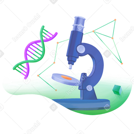 Молекула днк под микроскопом в PNG, SVG