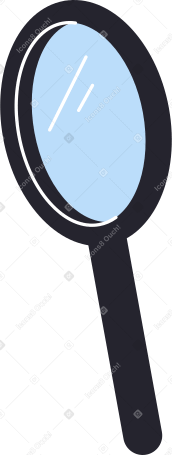 black magnifying glass for searching Illustration in PNG, SVG