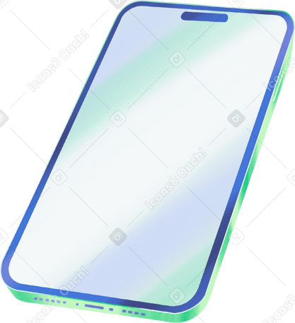 Phone in perspective with blank screen PNG, SVG