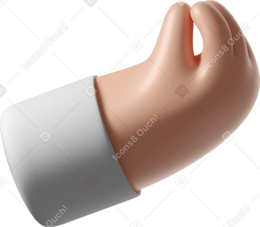3D Рука с белой кожей с защемленными пальцами в PNG, SVG