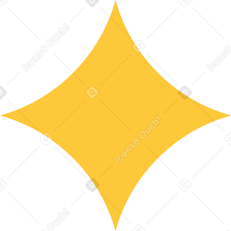 yellow quadrangular star Illustration in PNG, SVG