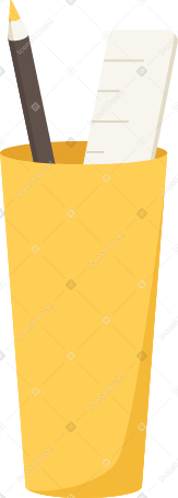 taza con lapices PNG, SVG