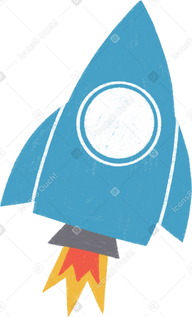 blue rocket Illustration in PNG, SVG