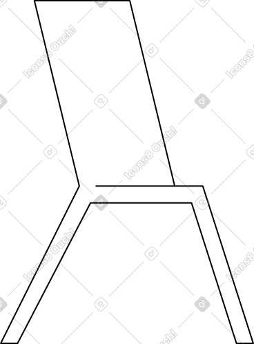 White chair with two legs and back PNG, SVG