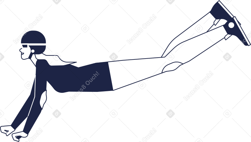 deltaplanerist line Illustration in PNG, SVG